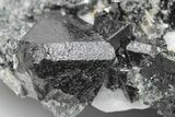 Octahedral Magnetite Crystal Cluster in Calcite - Russia #209420-2